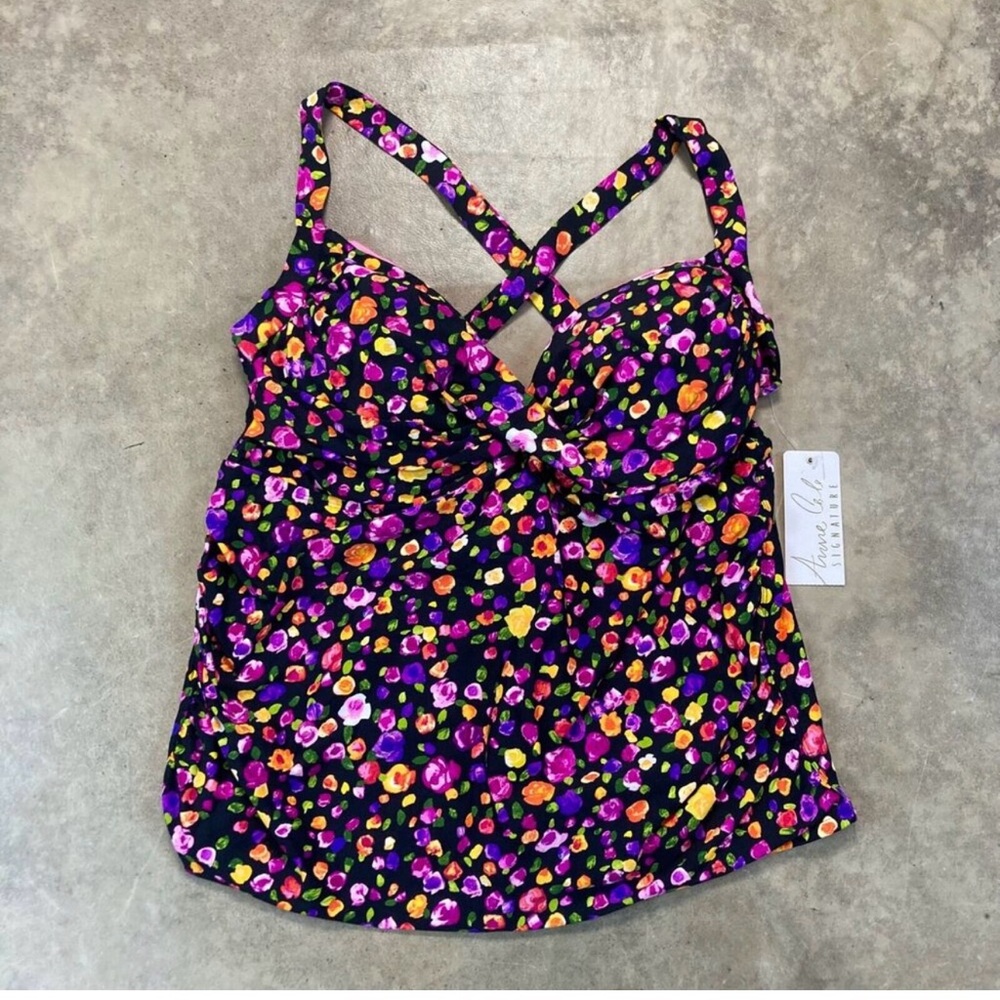 Anne Cole Swimwear Womens 24W Multicolor‎ Tankini Beach Resort Floral - NWT